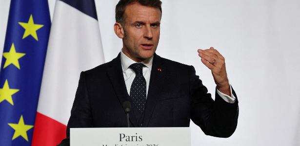 Macron cita soberania e diz que ameaças tarifárias dos EUA são inaceitáveis macron-cita-soberania-e-diz-que-ameacas-tarifarias-dos-eua-sao-inaceitaveis