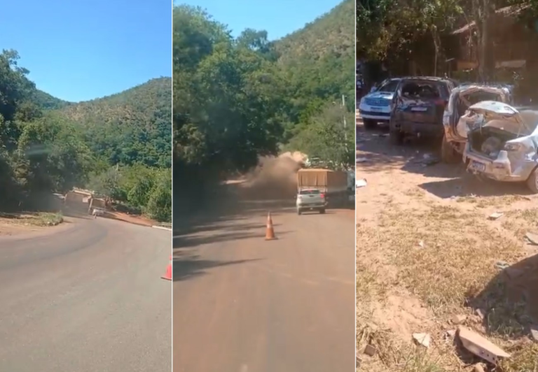 caminhao-desgovernado-desce-serra-no-to-e-atinge-carros;-video