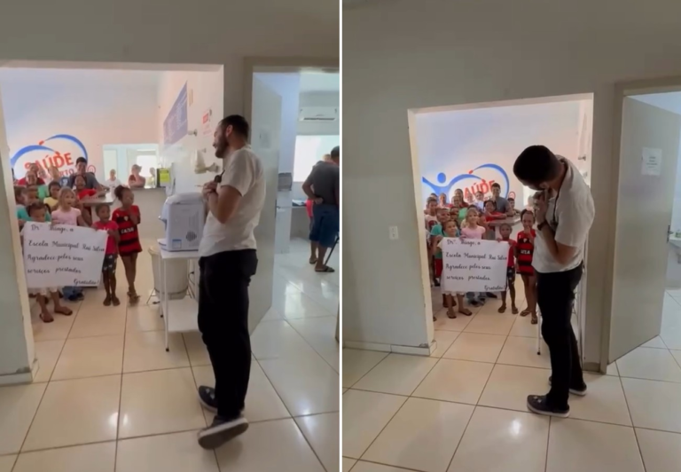 ‘chorei-por-semanas’,-diz-medico-que-recebeu-homenagem-de-criancas-cantando-em-postinho-no-to