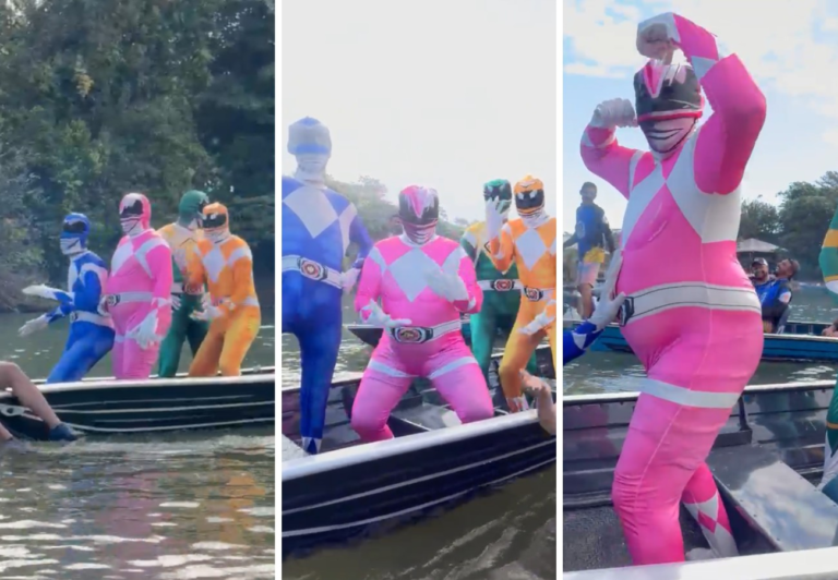 Grupo de amigos vira atração ao se fantasiar de Power Rangers e animar turistas no TO; VÍDEO grupo-de-amigos-vira-atracao-ao-se-fantasiar-de-power-rangers-e-animar-turistas-no-to;-video