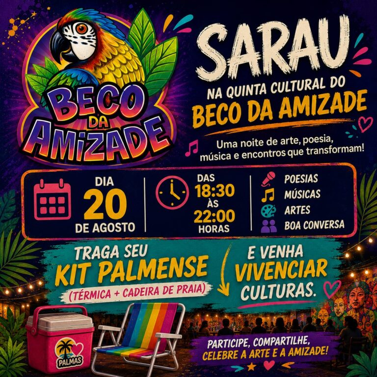 sarau-no-beco-da-amizade-reune-poesia,-musica,-arte-e-encontros-nesta-quinta-feira-em-palmas